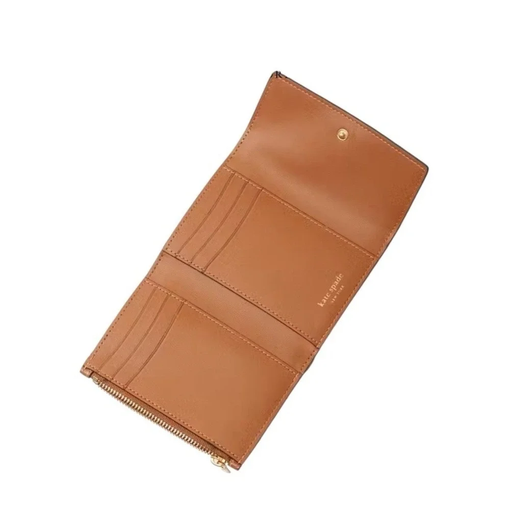 NWT‎ Kate Spade Bifold Flap Wallet All Spice Cake Snap Closure Zip Coin Pouch